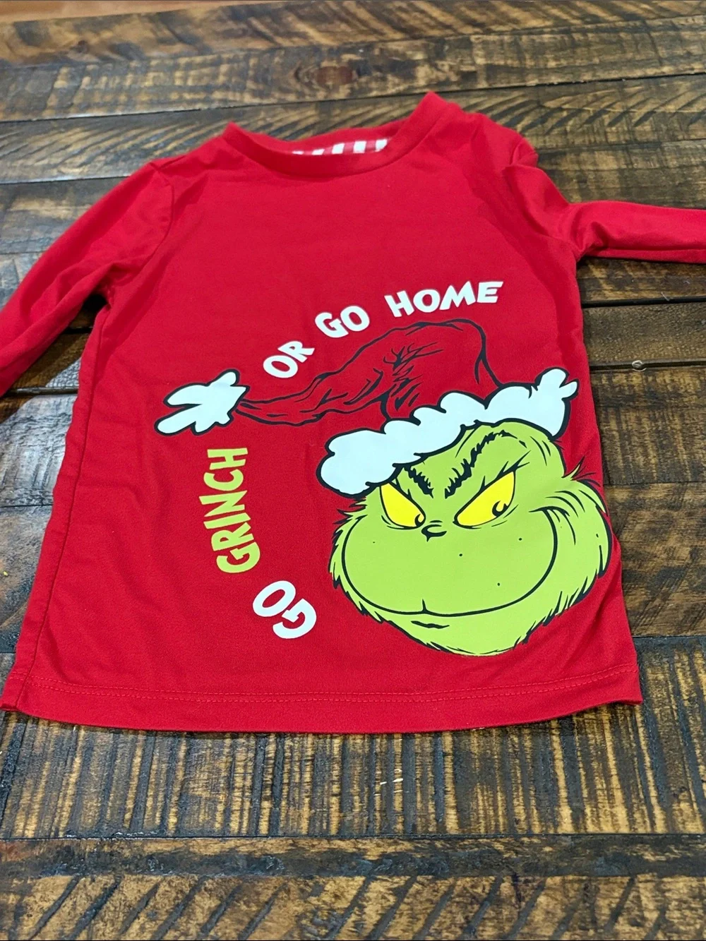 Red Grinch Kids Pajama Set - Go Grinch size 8